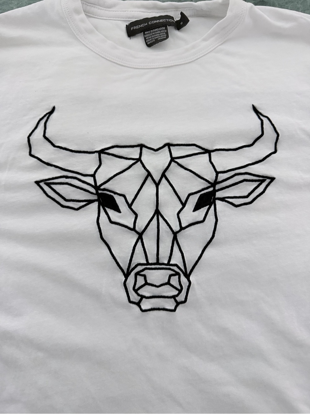 French Connection Embroidered Bull Tshirt